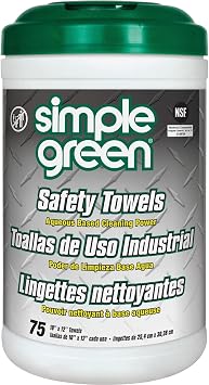Simple Green 13351 Safety Towels, 10 x 11 3/4, 75 per Canister