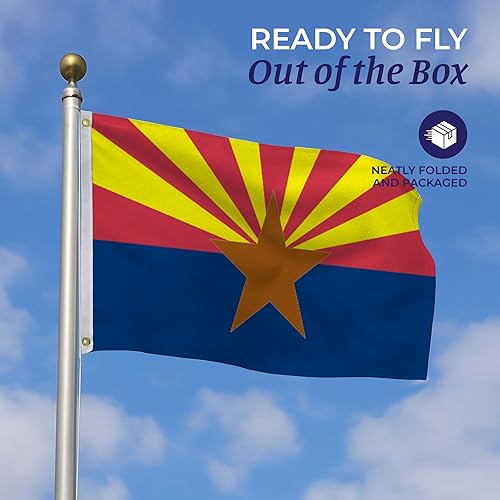 Miniatura 7 de AGAS - Bandera del estado de Arizona de 4 x 6 pies, impresión inversa de doble cara en la parte posterior, nailon 200D, ojales de latón, bordes