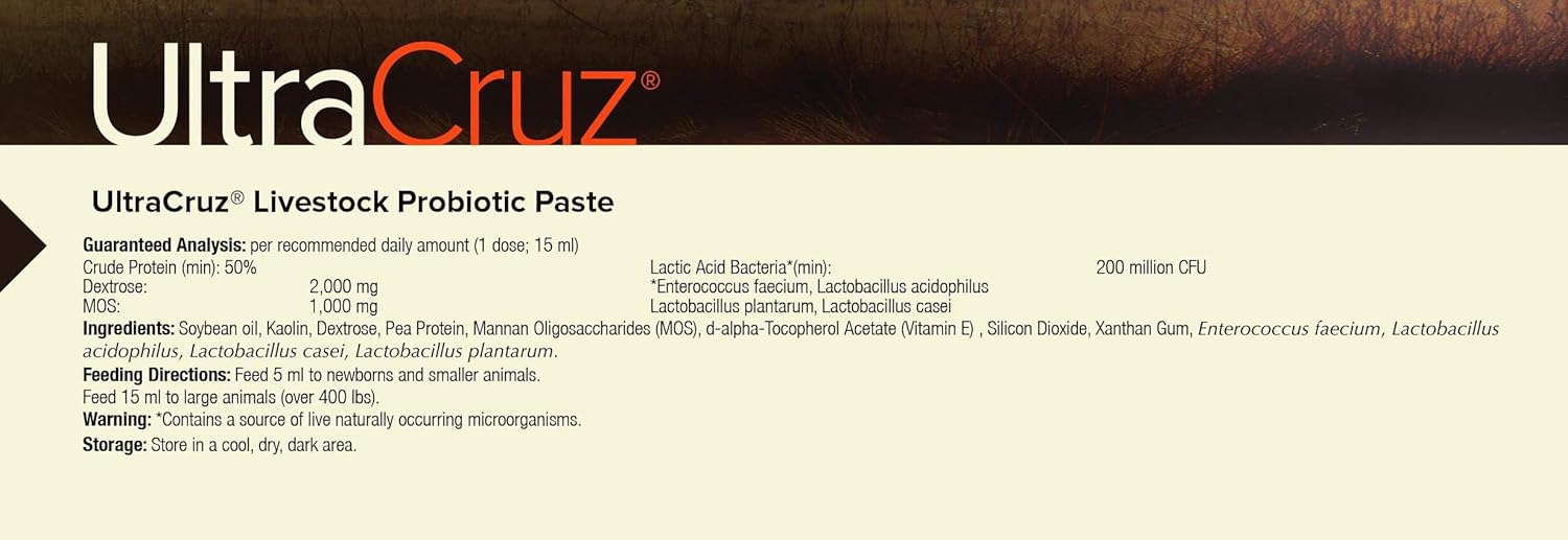 UltraCruz Livestock Probiotic Supplement, 60 ml, Paste (4 Day Supply) : Pet Supplies