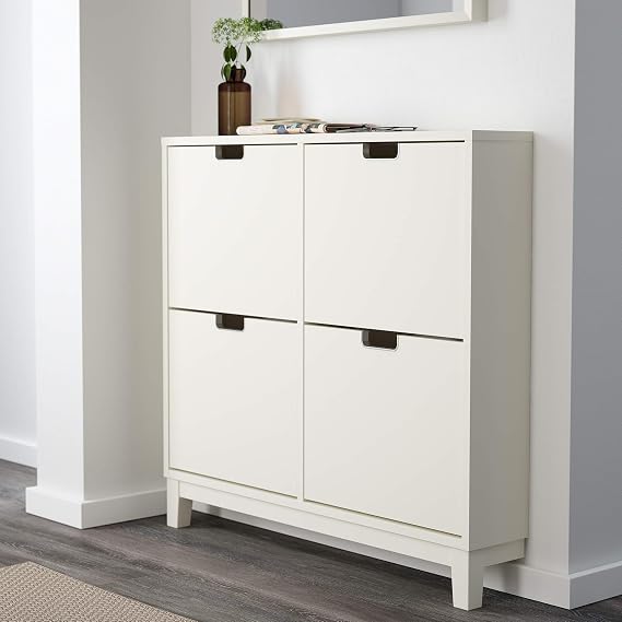 IKEA STALL shoe cabinet with 4 compartments white (96x17x90 cm)