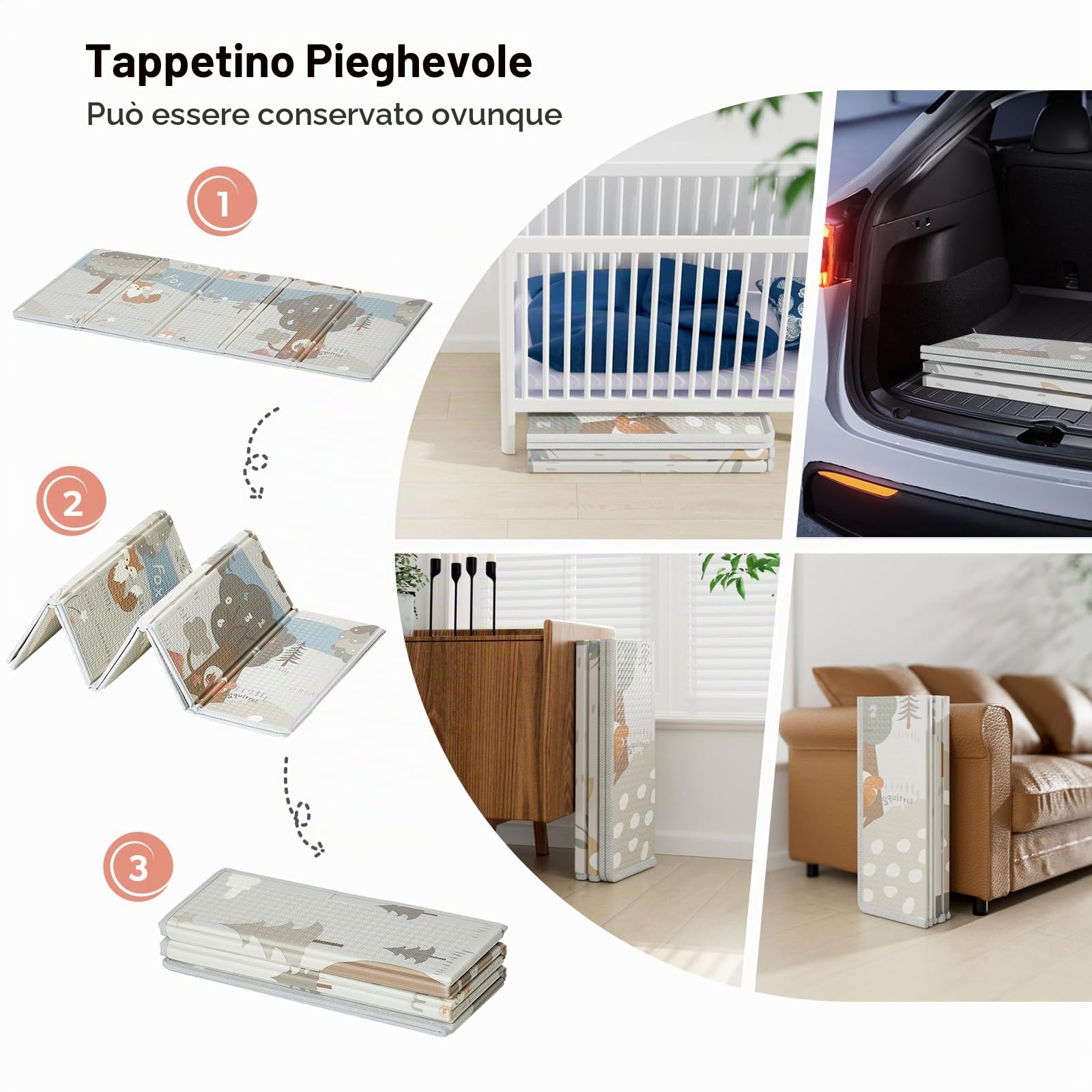 Recinto gioco bebè 120x120 con tappeto e materasso domestico | Box gioco per bebè 120x120 cm con tappeto incluso, ampio spazio domestico, facile da pulire e riporre