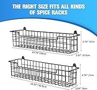 Vista 2 de Spice Rack Organizer Wall Mount, Spice Organization Storage Shelf for Cabinet Door, 2 Packs Wall Spice Rack Saving Space for Kitchen, Black