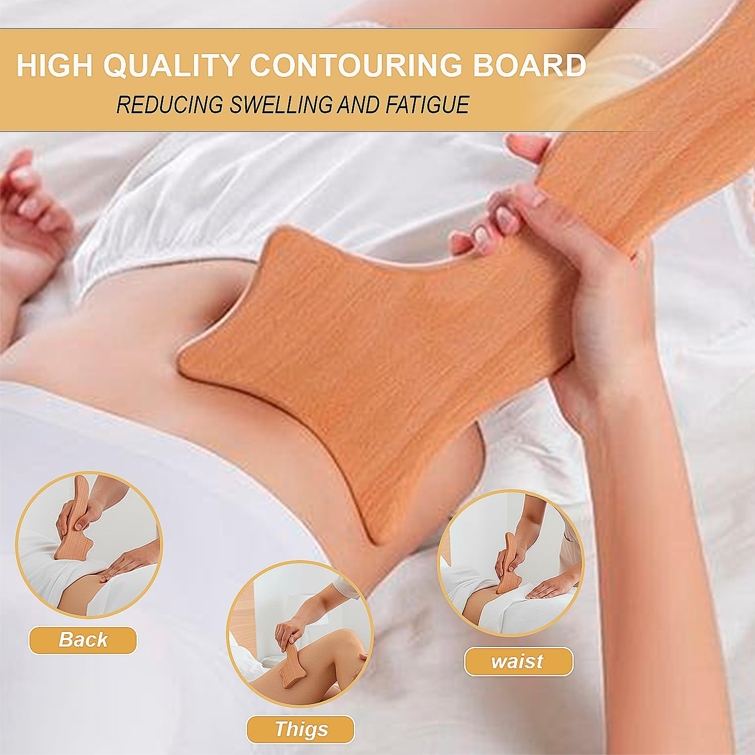 6-in-1 Wood Therapy Massage Tools with a Poly Bag – Lymphatic Drainage Massage Tools for Body Sculpting, Anti-Cellulite & Muscle Relaxation – Wooden Maderoterapia Kit for Face & Body Care - Image 5