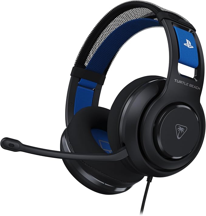 【Amazon.co.jp限定】 TURTLE BEACH ゲーミングヘッドセット Atlas 200 ブラック 有線 PS5/PS4対応｜50mmドライバー / 折り畳み式単一指向性ノイキャン付きマイク/メモリーフォーム/調整可能なヘッドバンド 【メーカー保証2年+代理店保証6ヶ月】【SONY公式ライセンス商品】