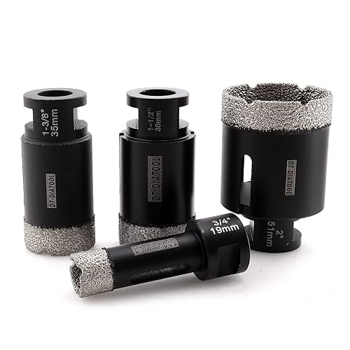 Miniatura 7 de DT-DIATOOL Juego de brocas de núcleo de diamante para azulejos de porcelana, cerámica, mármol, granito, mampostería, gres 681025352.008in