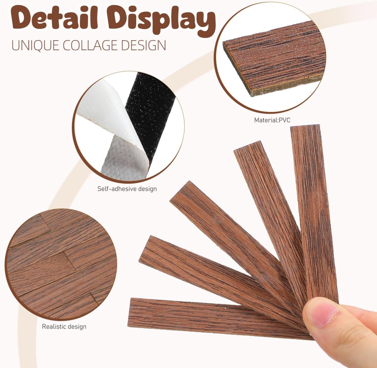 Angoily 40 Pcs Doll House Flooring Peel and Stick Miniature Floor Tiles 1 12 Scale Self Adhesive PVC Planks for DIY Dollhouse Decor Accessories Easy Assembly