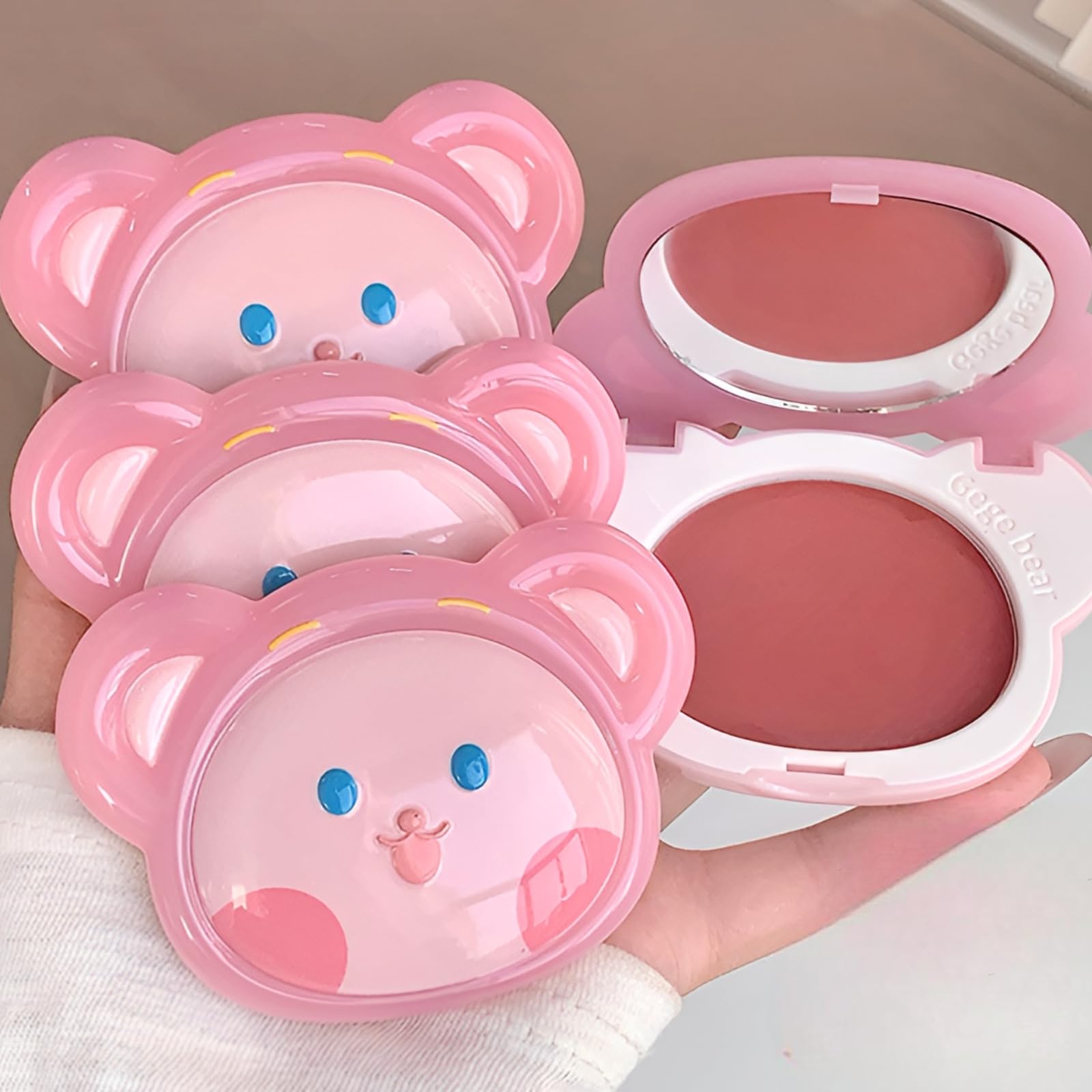 Gege Bear Moist And Silky Blush Cream | Soft-Focus Matte Finish | Highly Pigmented | Multiuse | Lightweight, Long-Lasting, Easily Blendable | Skin-Loving Blush for a Natural Flush (02#Rosy Nude Pink, 5g)-picture-18