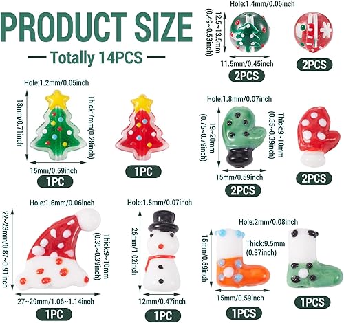 Vista 105 de Cheriswelry 46 cuentas de Navidad para árbol de Navidad, muñeco de nieve, guantes de hombre de jengibre, medias de cuentas surtidas, manualidades