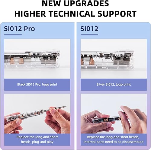 Miniatura 6 de Soldador eléctrico de 68 W, SEQURE SI012 Pro Soldador portátil, herramientas de soldadura digital con pantalla OLED, calentamiento de arranque