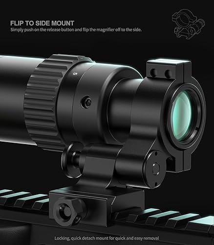 Miniatura 3 de Feyachi M36 1.5X - Lupa óptica de punto rojo 5X con montaje abatible a lateral