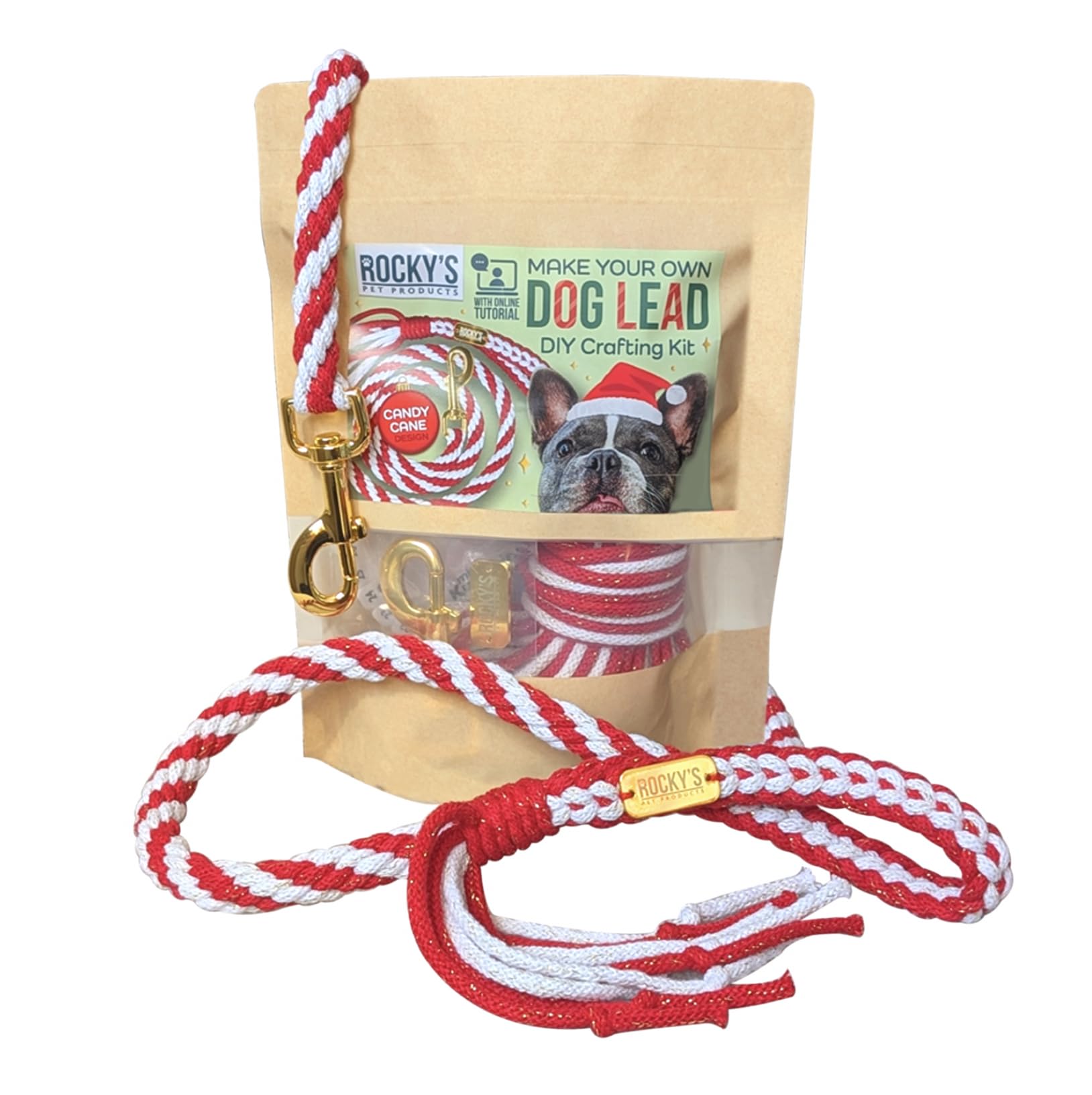 Make Your Own Christmas Dog Lead DIY Crafting Kit for Beginners & Adults, Kumihimo Braiding with Complete Kit & Video Tutorial