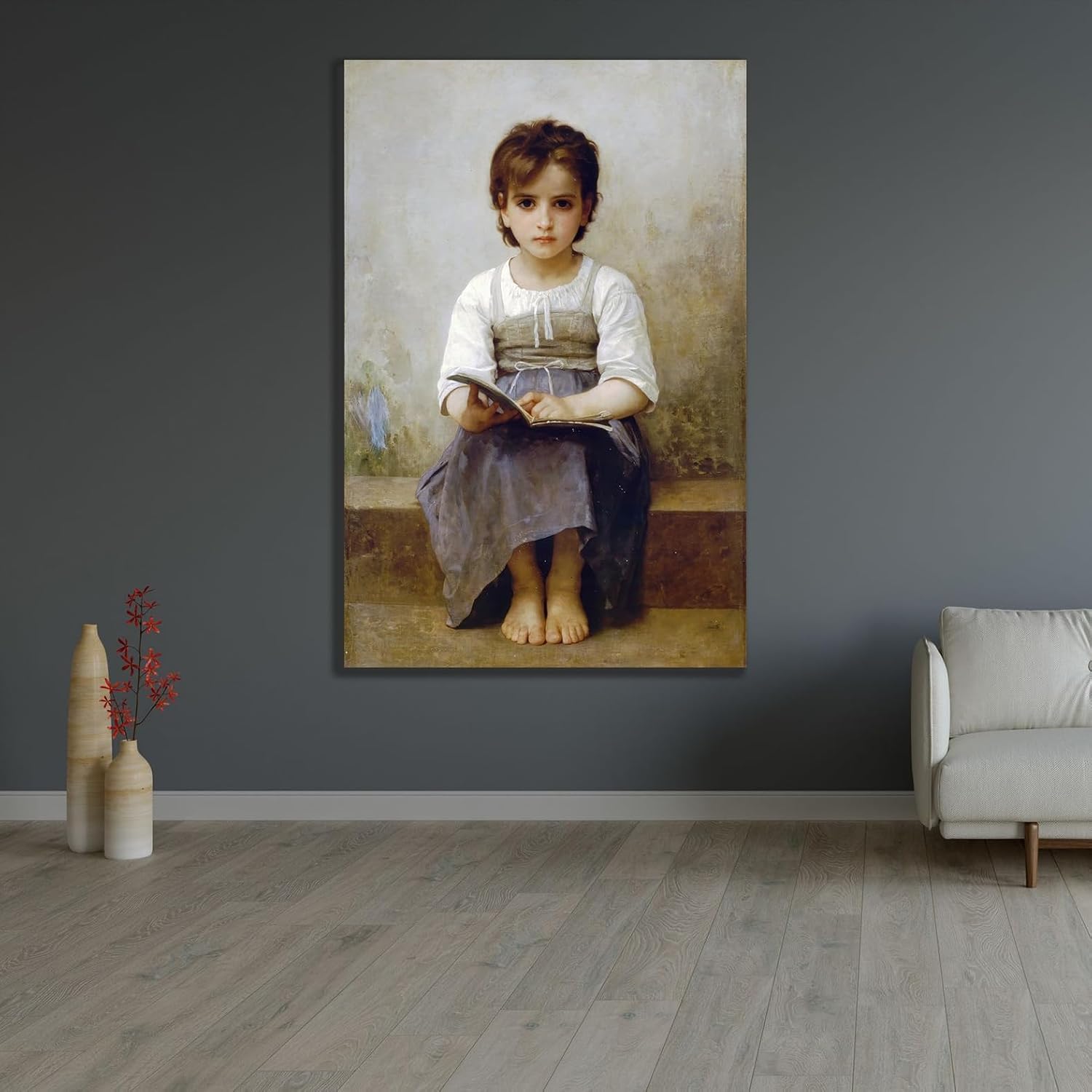 ArtDirect The Hard Lesson 1884 Unframed Art Print Giclee Poster by Bouguereau, William-Adolphe - Ready for Framing with Customization Sizes 7x10, 9x14, 13x20, 24x36, 32x48, and 40x60 Inches