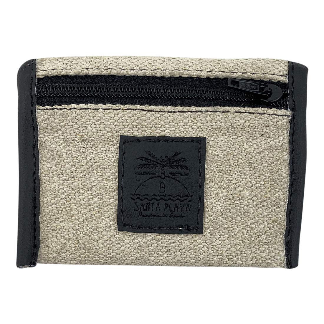 Santa PlayaBifold Wallet Handmade from Woven Hemp - Durable, Washable, Eco-Friendly and Vegan - Minimalist Style Card Holder and Storage for Pocket and Bag Organization, With Zipper - Hemp Arctic