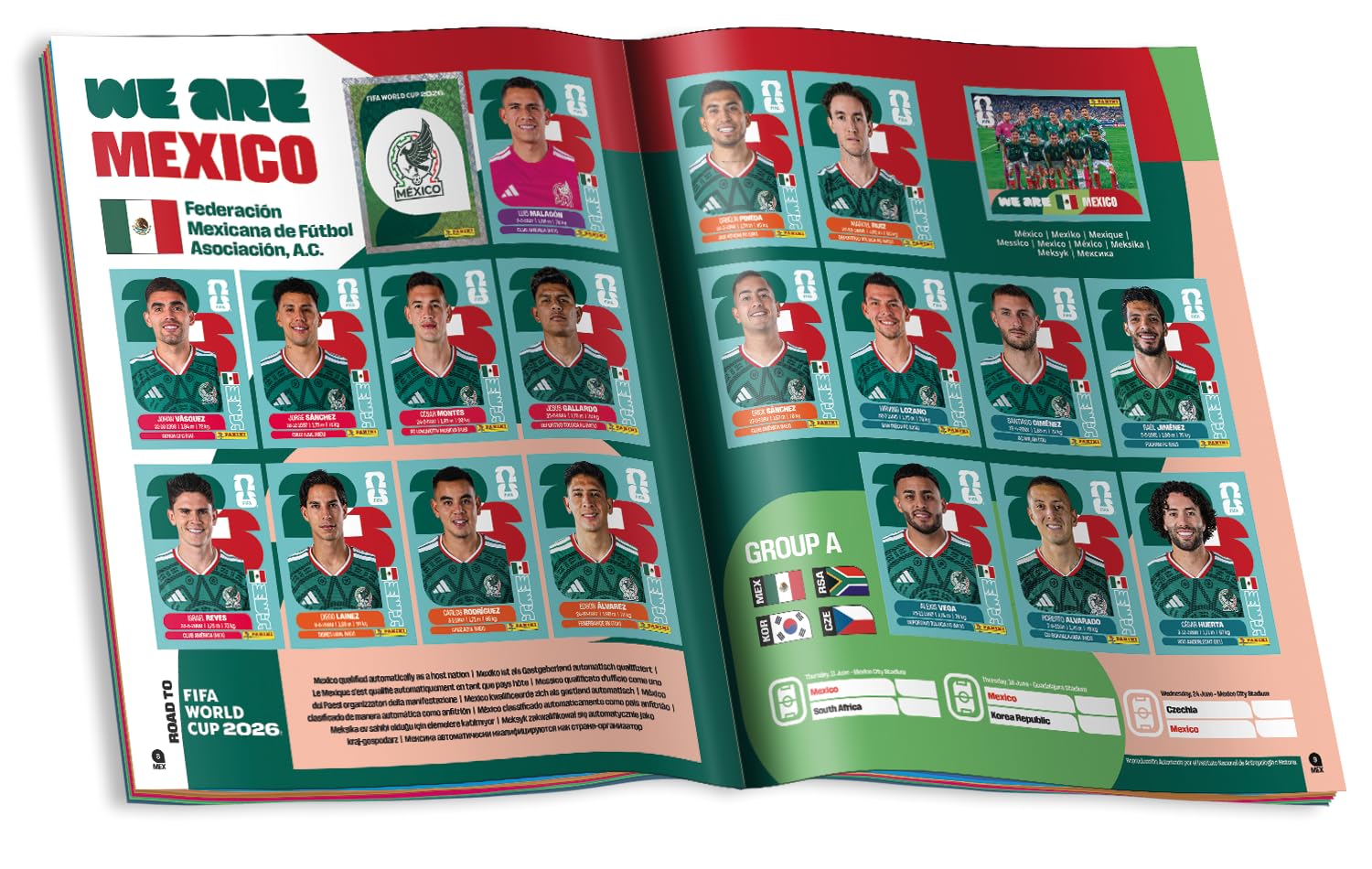 Panini Álbum de calcomanías de la Copa Mundial de la FIFA 2026, multicolor