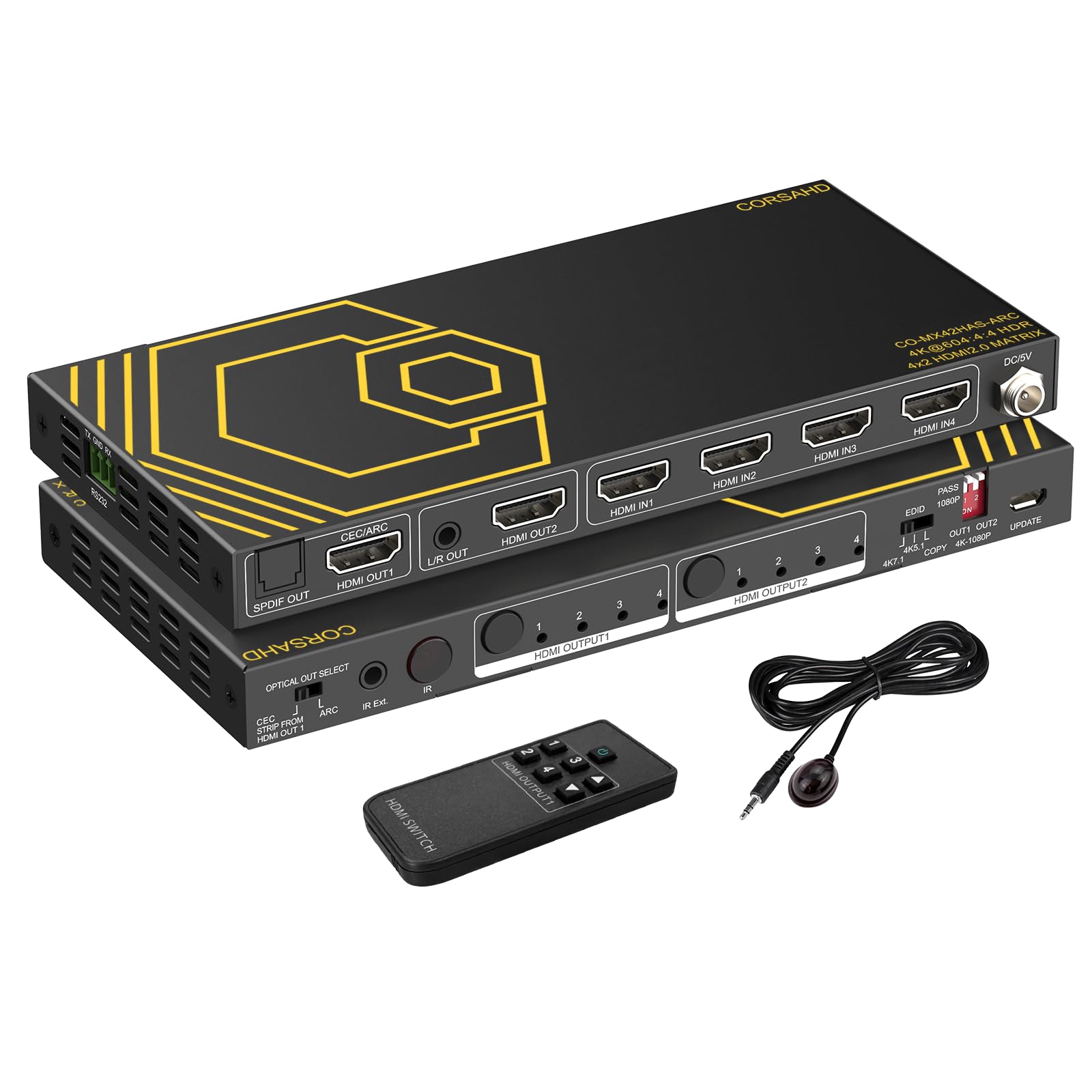 その他 HDMI Matrix 4x2 4K 60Hz Amazon.com: HDMI Matrix 4x2, 4K@60Hz HDMI Matrix Switch 4 in