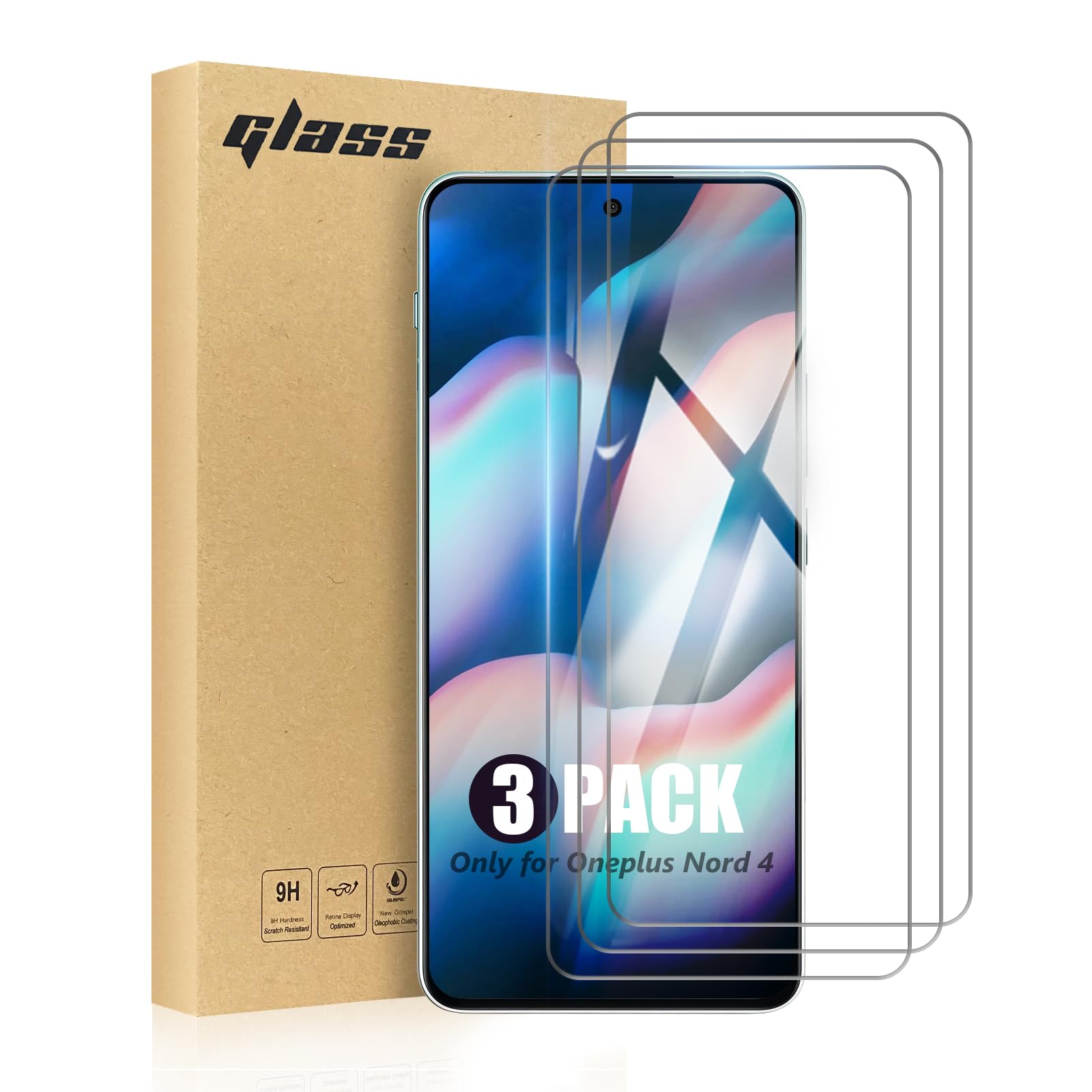 Panzer Schutzglas Für OnePlus Nord 4 – 3er Pack Displayschutz Mit 9H Härte & Randlosem Schutz