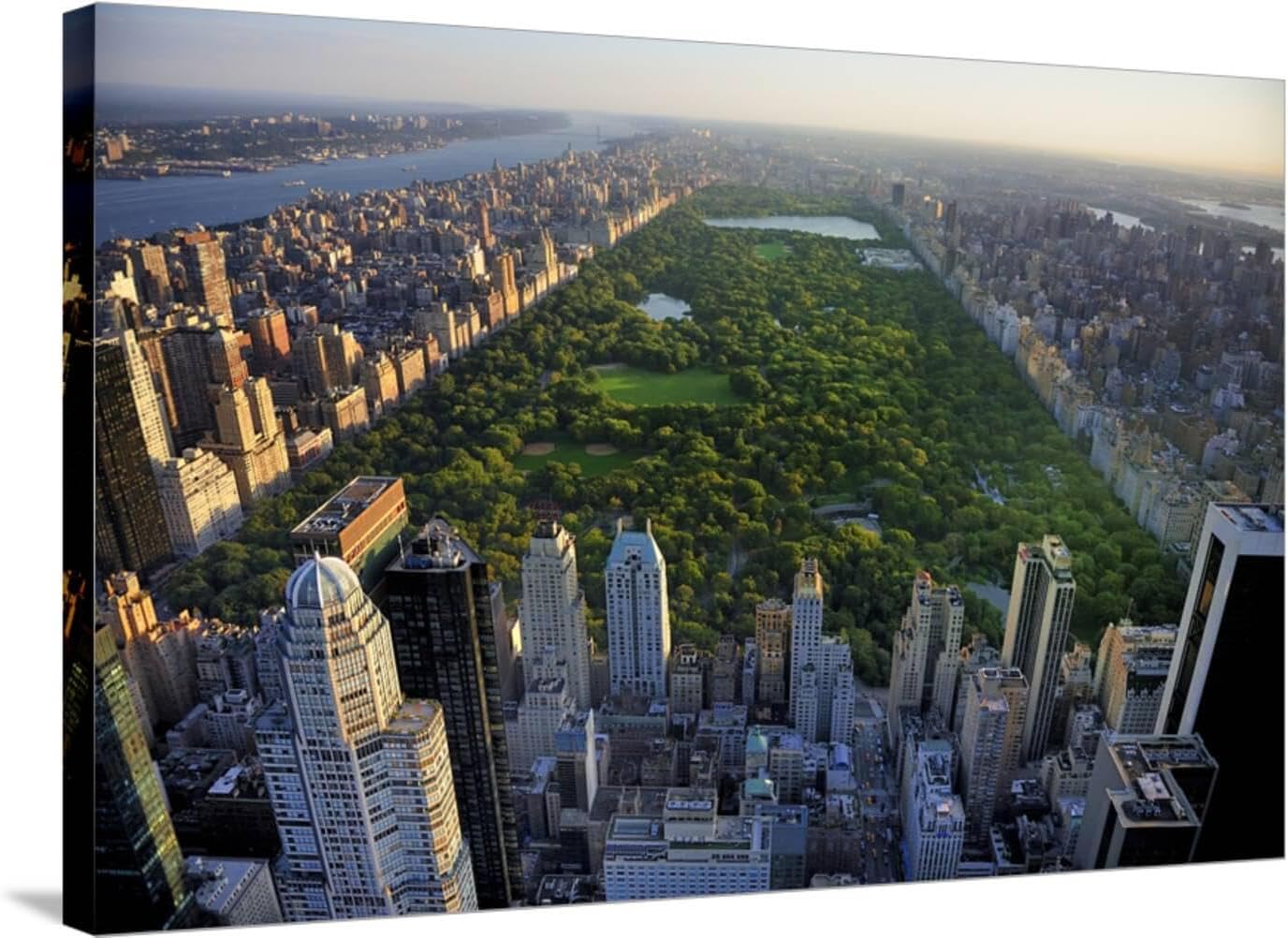 ART.COM Wall Photographic Print Central Park Aerial View, Manhattan, New York; Park is Surrounded by Skyscraper by T photography, 24" x 16"