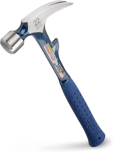 ESTWING Martelo de dente de martelo - garra reta de 650 ml com face fresada e cabo de redução de choque - E6-22TM