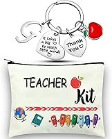 Vista 17 de MTLEE 2 piezas de regalo de agradecimiento para profesores de Navidad, kit de regalo para mujeres, bolsa de maquillaje, bolsa de cosméticos, llavero