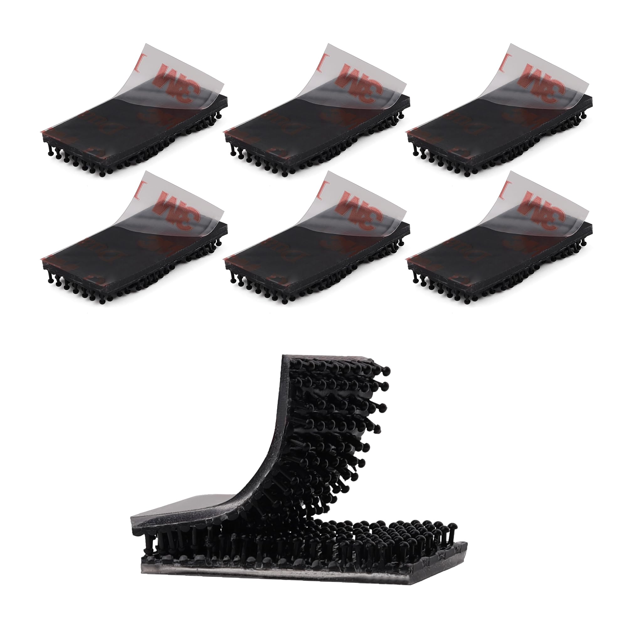 Dual Lock SJ3550 Compatible with 3M 1.27cm x 2.54cm 6PCS Black Reclosable Fastener Heavy Duty Interlocking Tape Mushroom Shaped Sticky Hook Lock Mounting Tape for EZ Pass Holder Indoor Outdoor Use