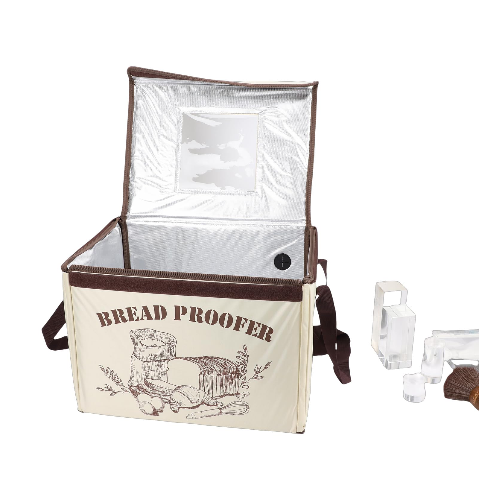 SIXRUN Scatola per la Lievitazione del Pane Lievitatore per Impasto con 3 Zone di Riscaldamento 50-113 ° F Timer 48 Ore Pieghevole 15,7x11,8x11,8 Pollici per Cuocere Pizza, Yogurt (Spina europea 220