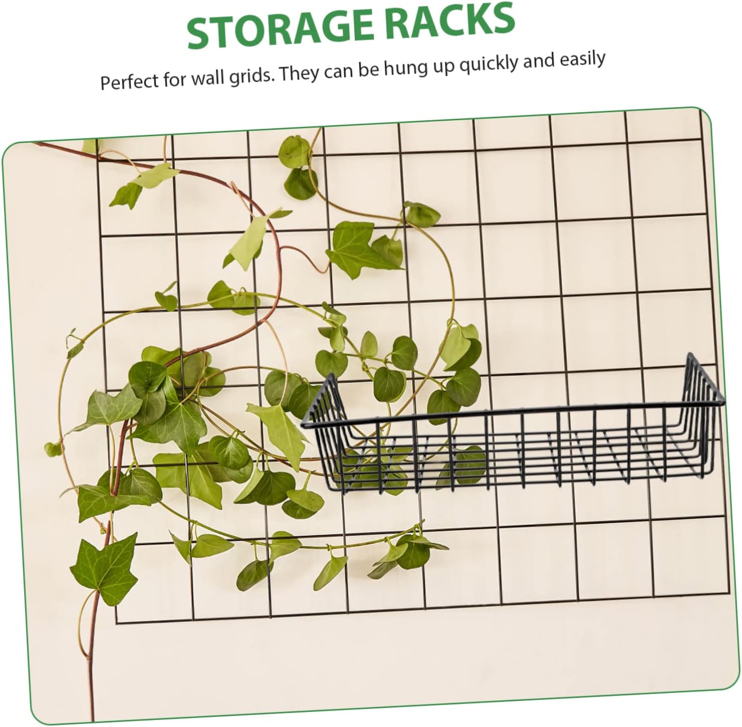 OUNONA 4sets Wall Hanging Wire Storage for Peg Board Organization for Plants Crafts and Home Decor Easy to Install No Wall Damage 2pcs*4