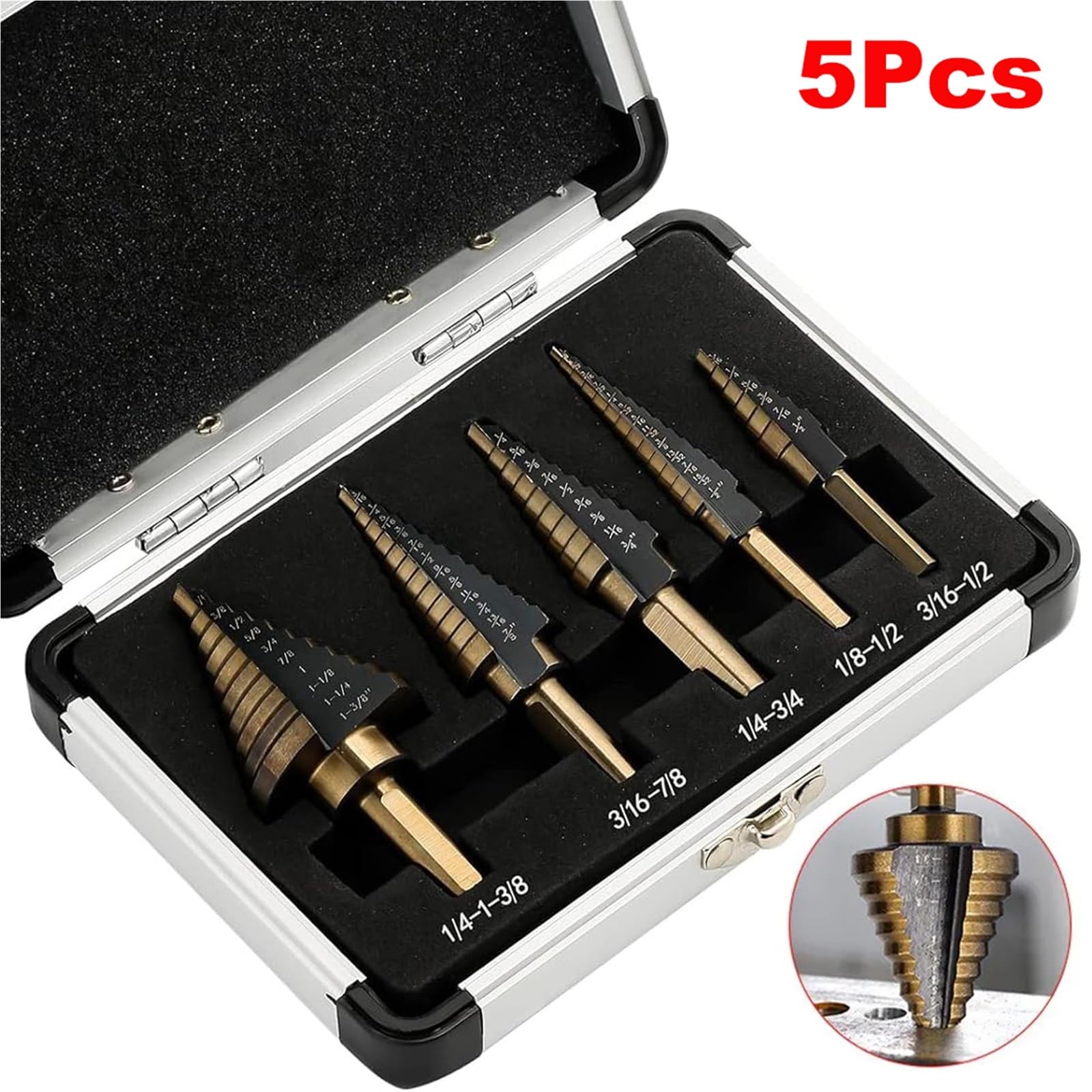 Set Di Punte For Trapano A Gradini Porosi Da 50 Pezzi HSS 4241 In Lega Di Cobalto; Punte Da Trapano Coniche A Gradini Adatte
