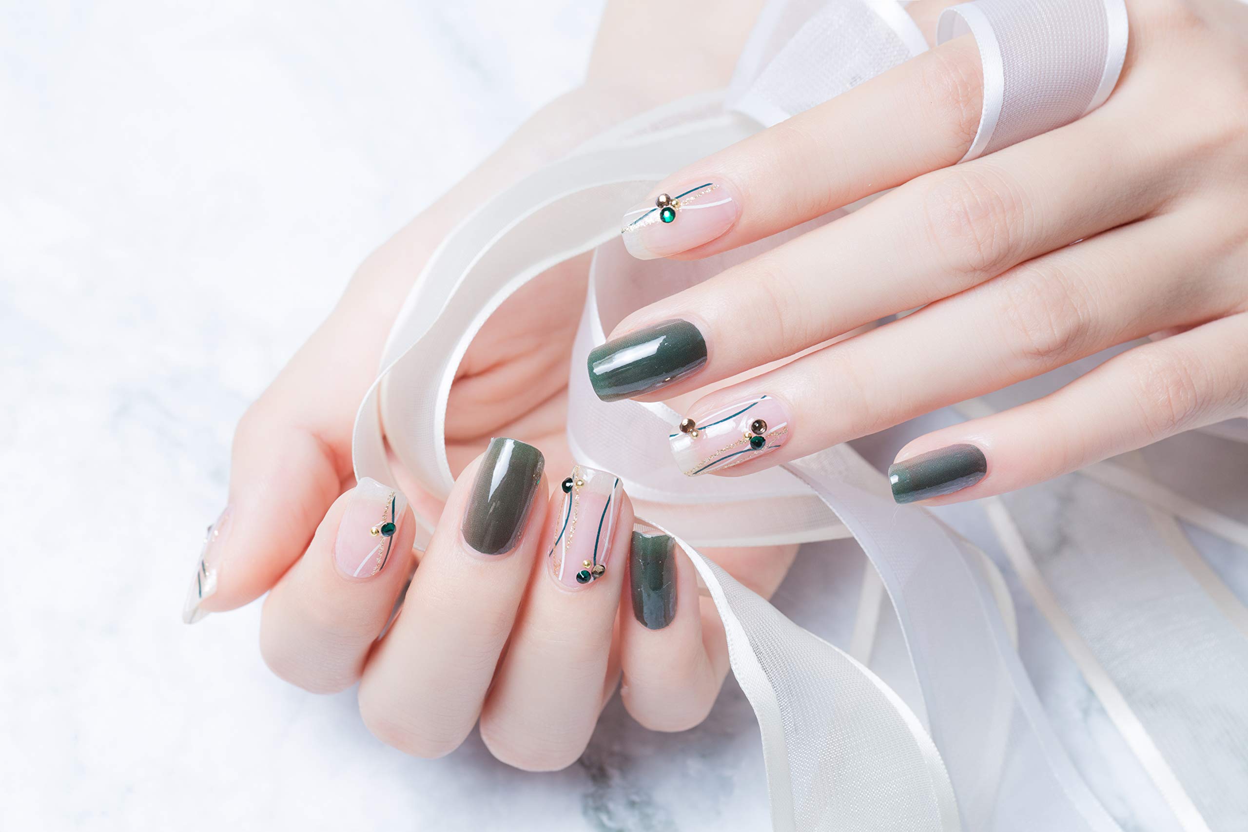 LIHI Color Lab 22PCS Adhesion Nail Art Transfer Decals Sticker Jelly Ins Series DIY Nail Polish Strips ,Nail Wraps, 100% Real Nail Polish，S00823 Chiengmai