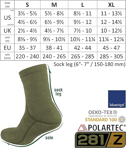 Miniatura 7 de 281Z Calcetines militares cálidos para botas de 6 pulgadas, tácticas al aire libre, senderismo, deporte, polartec, forro polar, calcetines de