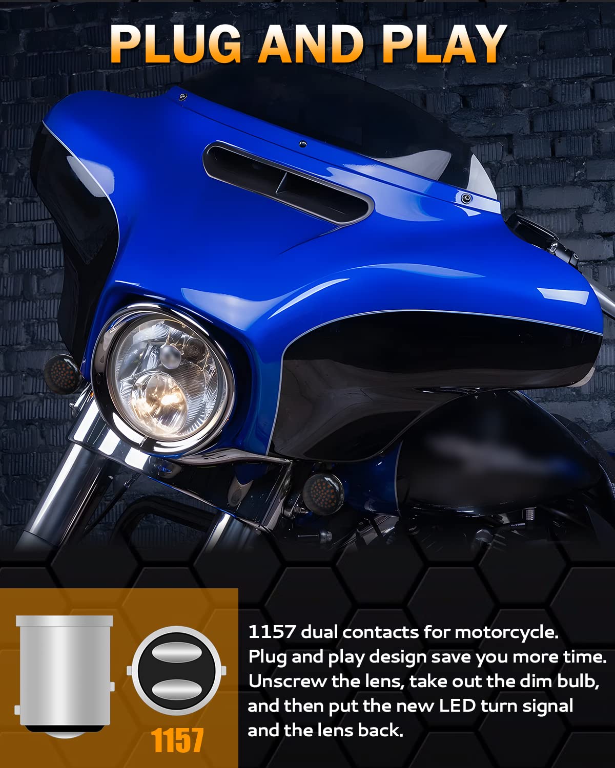Amazon | PBYMT 2インチ 1157 フロントウィンカー ハーレー