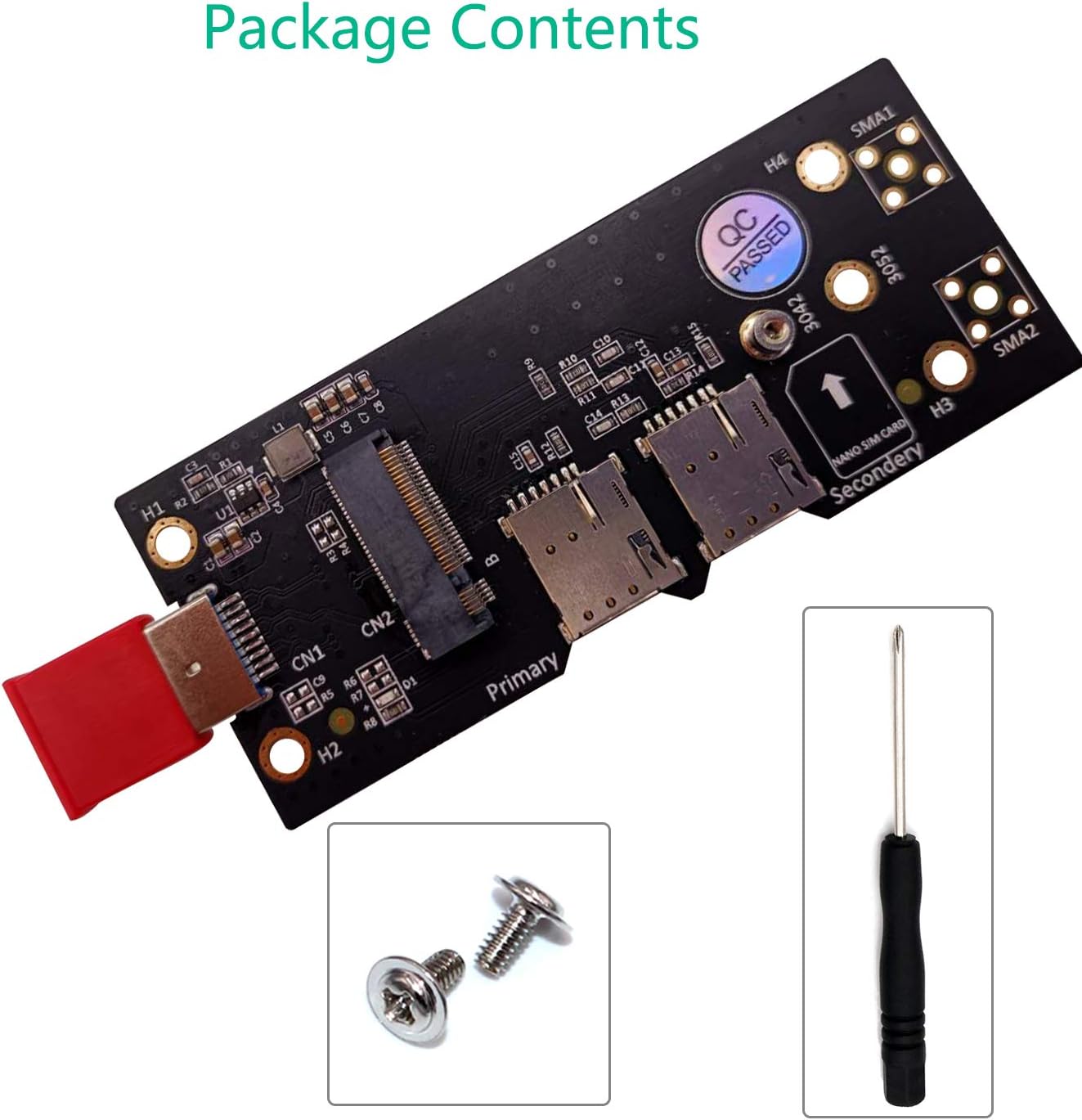 NGFF(M.2) to USB 3.0 Adapter with Dual Nano SIM Card Slot for 3G/4G/5G Module