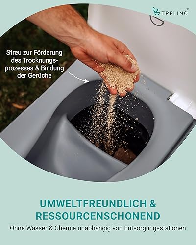 Miniatura 5 de TRELINO Inodoro de compostaje Evo  Inodoro portátil para camping y al aire libre  Inodoro  Inodoro para furgonetas de camping