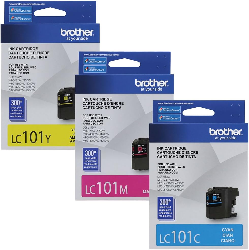 Brother LC-101 Standard Yield Ink Cartridge Set Colors Only (CMY)