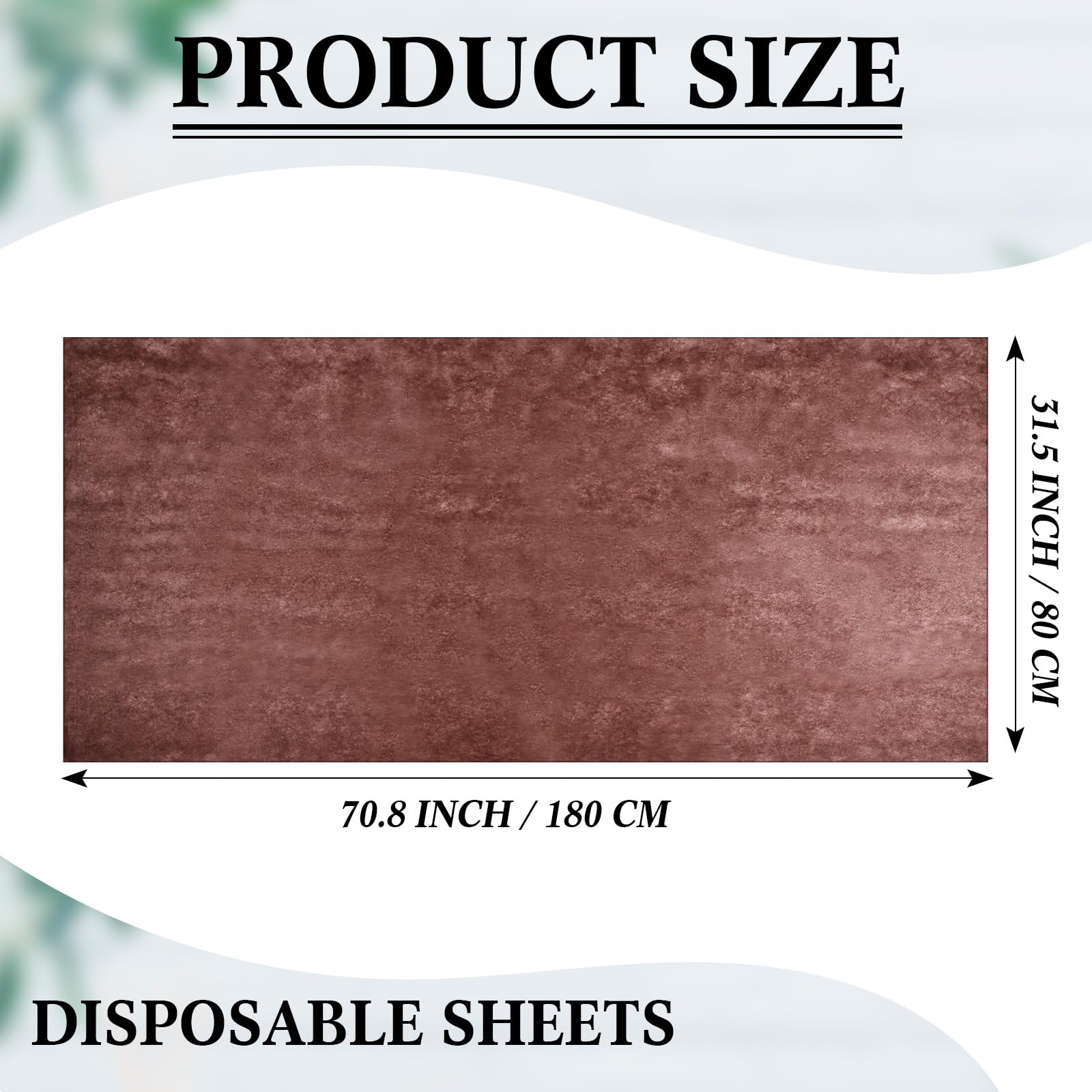 50 sábanas desechables de 31 x 70 pulgadas, impermeables, para mesa de masaje, tela no tejida para spa, salón de belleza, hoteles (marrón)