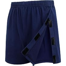 Deyeek Mens Tear Away Post Surgery Cotton Shorts 3-inch
