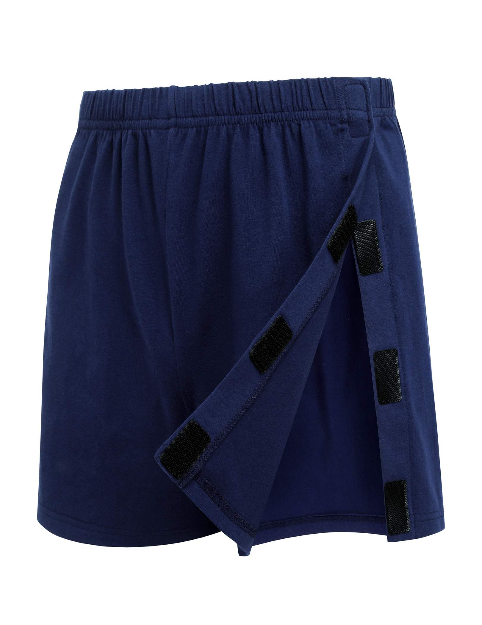 Deyeek Men's Tear Away Post Surgery Cotton Shorts 3-inch