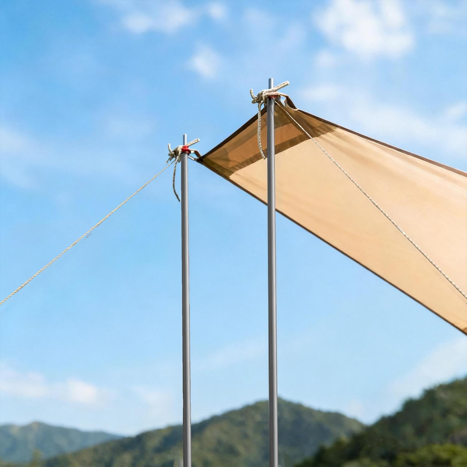 Tarp Poles Adjustable Canopy Pole,Portable Camping Accessories 75in Heavy Duty Poles Thicker Tent Pole with a Diameter of 0.63in Rods for Camping Tarps,Awnings, Shelters, Hiking,Backpacking