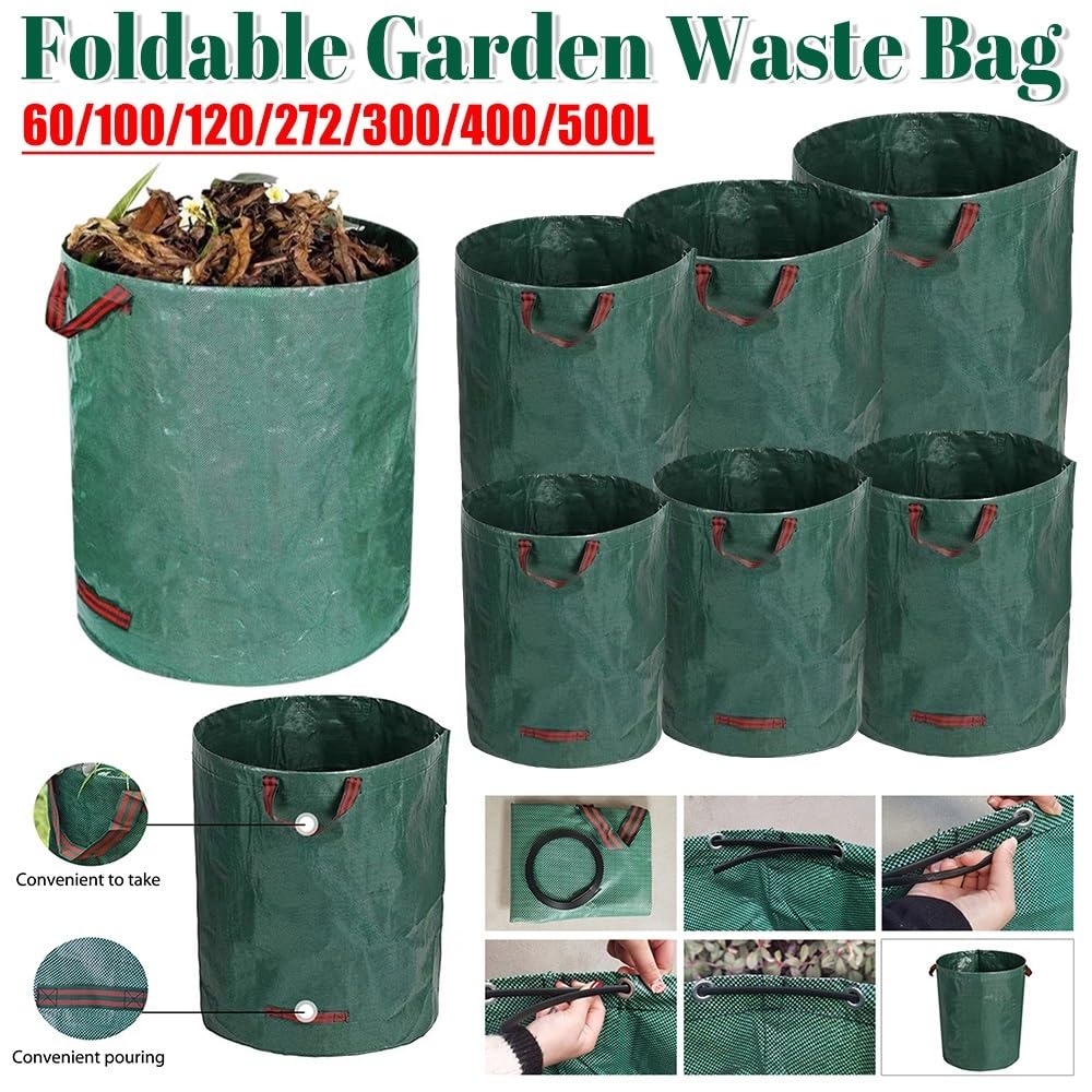 Bolsa para residuos de jardín 120-500 L Bolsa para hojas | Basura plegable para malezas LeafSack