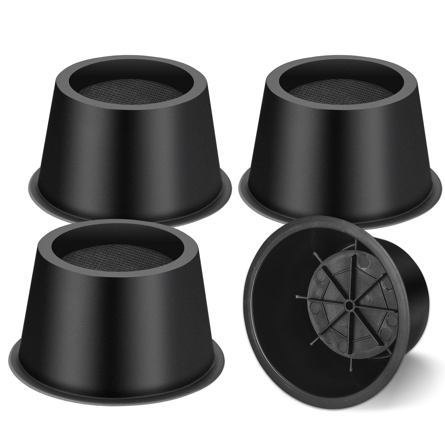 Mixdora Round Bed Chair Risers With Foam Pads Furniture Raisers Lifter For Desks Couches Sofas Table Set Of 4 (2 Inches)