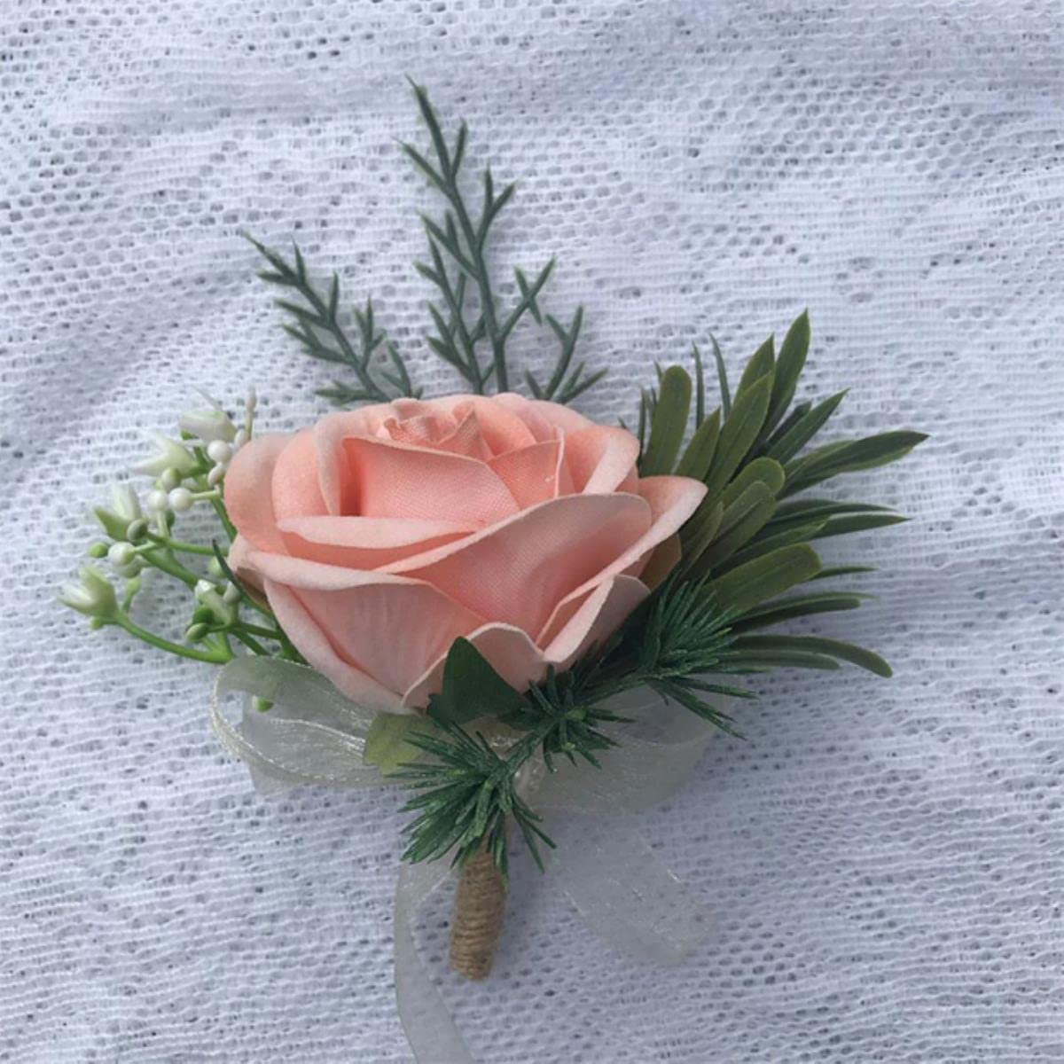 Poignet Fleurs Rose Perle pour mariage et bal | Corsage élégant pour poignet et broche de fête