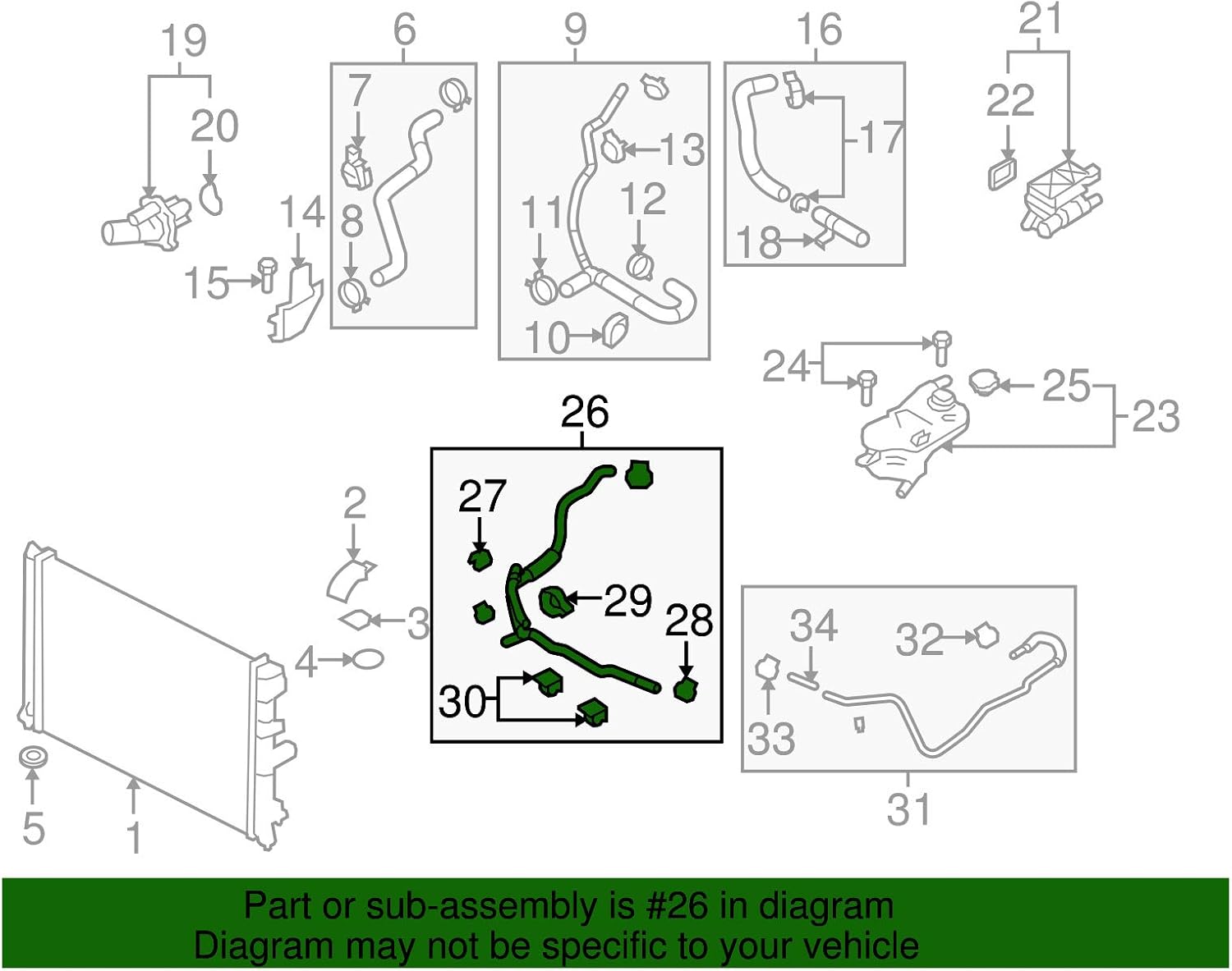 Mazda L518-15-38XE Engine Coolant Recovery Tank Hose