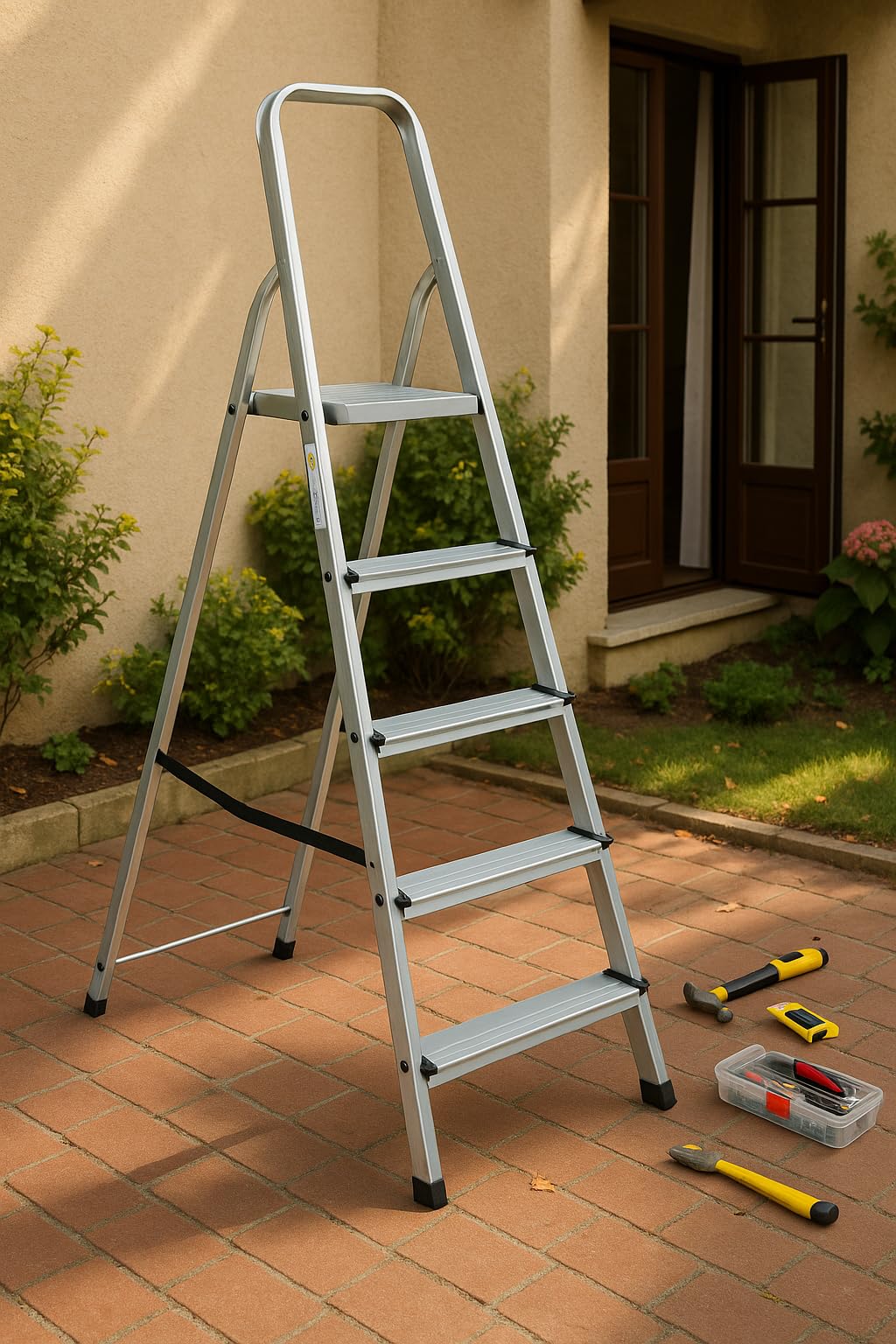 Linea Garden Friend S1405105 Everest Scala Alluminio per Uso Domestico e bricolage, Portata Max 150 kg, Argento