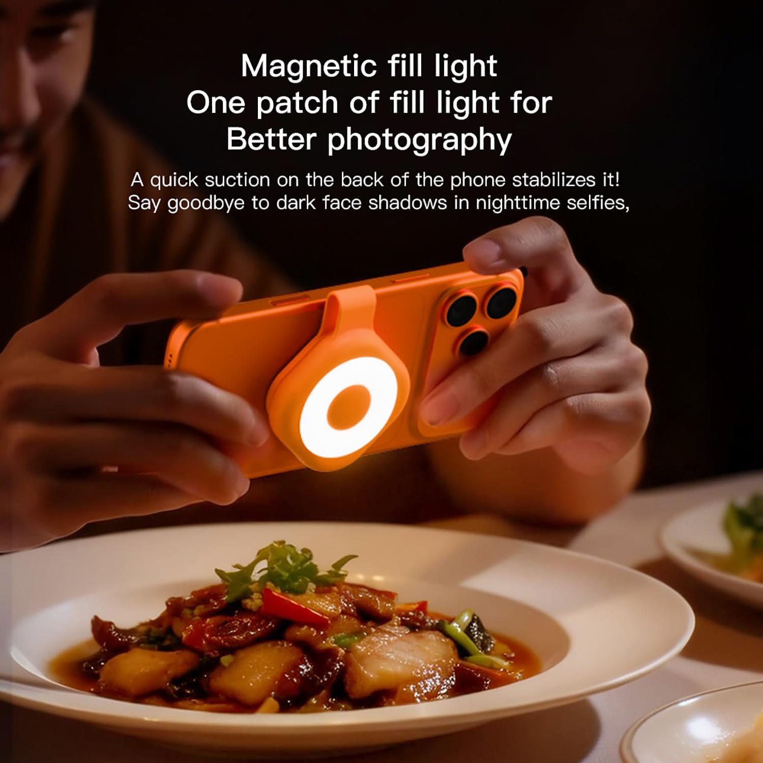 Pocketman Nurse Clip Night Light for Badge Magnetic LED Fill Light 6 Brightness 3 Color Modes, Hands-Free Flashlights for Night Shift, Purse Light for Walking, Camping Safety Emergency Light (Orange)