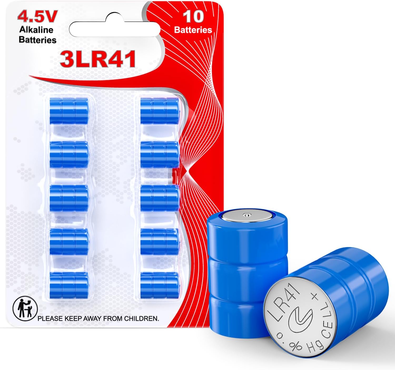 3LR41 Button Batteries, 4.5V Replacement Batteries for Bore Sight, Toys, Digital Camera and Keychain LED Flashlight, Replacement for 3xAG3, 3x392, 3xL736, 3x384, L736F Batteries, 10 Pack