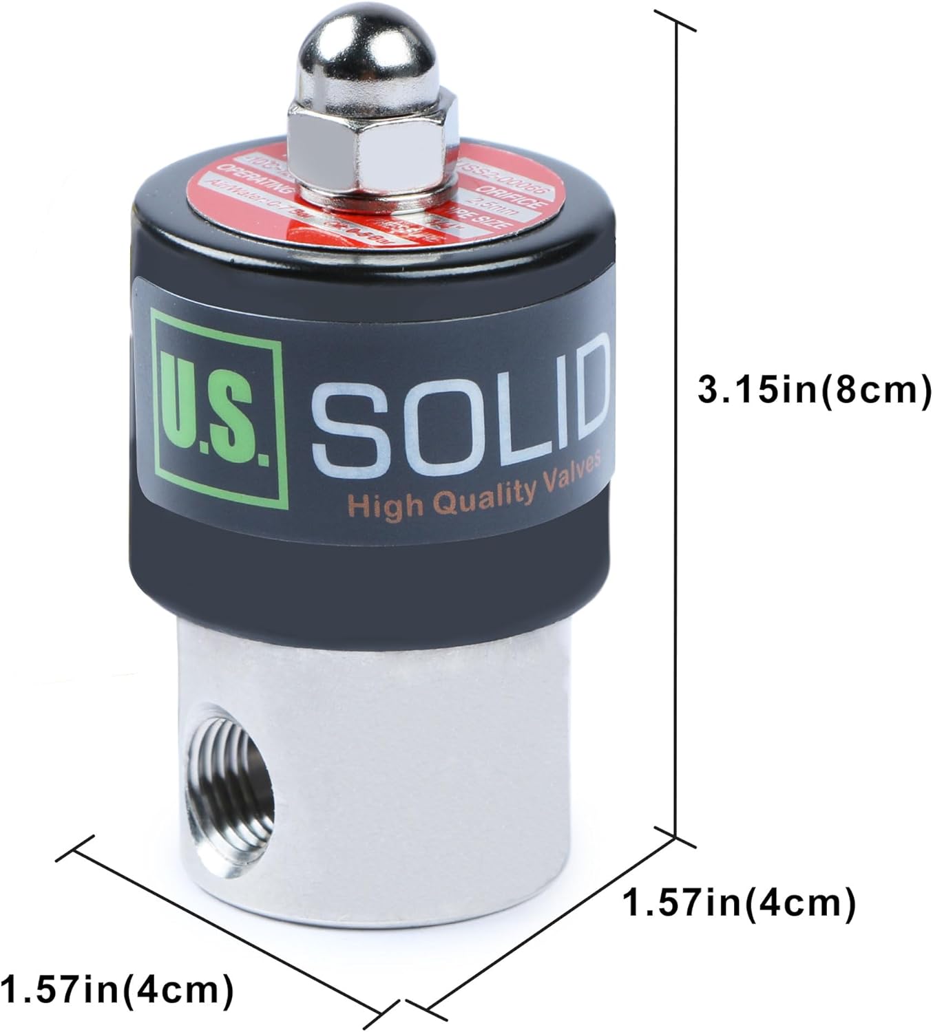 U.S. Solid 1/4" Stainless Steel Electric Solenoid Valve 110VAC Normally Closed VITON