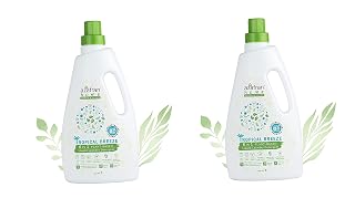 Azafran Tropical Breeze 6 in 1 Plant-Based Liquid Laundry Detergent - 1 L, Remove Tough Stains, Natural Fabric Conditioner, Suitable for Baby Clothes & All Washing Style. (1L, Pack of 2)