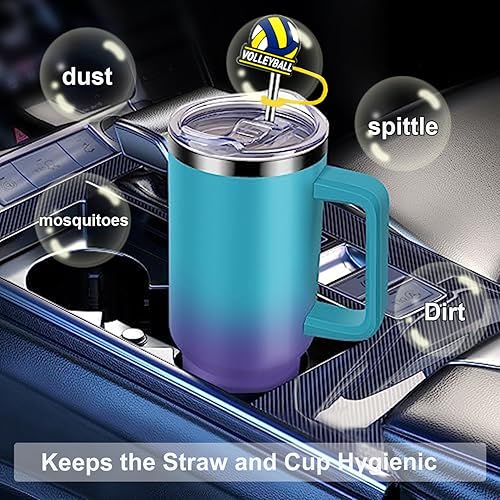 Miniatura 2 de 18 fundas para pajilla, fundas de silicona de 0.394 pulgadas, cubiertas para popotes para vasos, reutilizables, a prueba de polvo, para beber