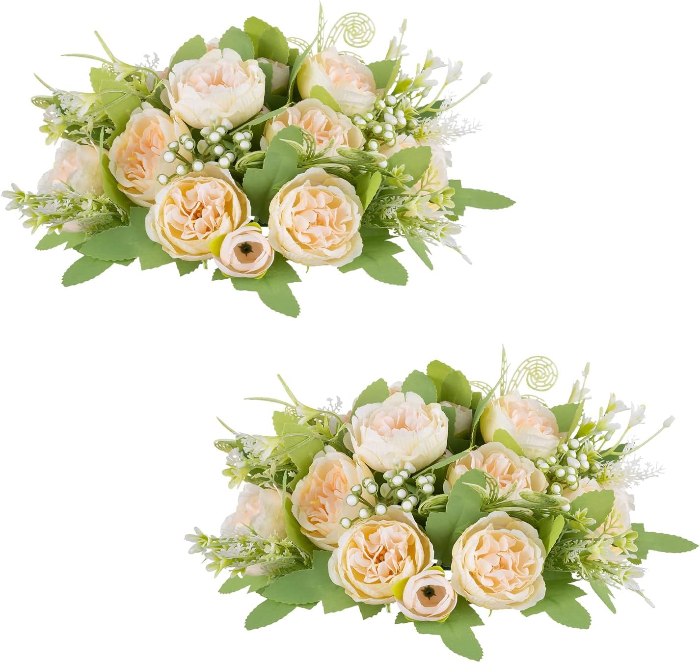BLOSMON Artificial Flowers Wedding Table Decoration 2 Pcs Peony Fake
