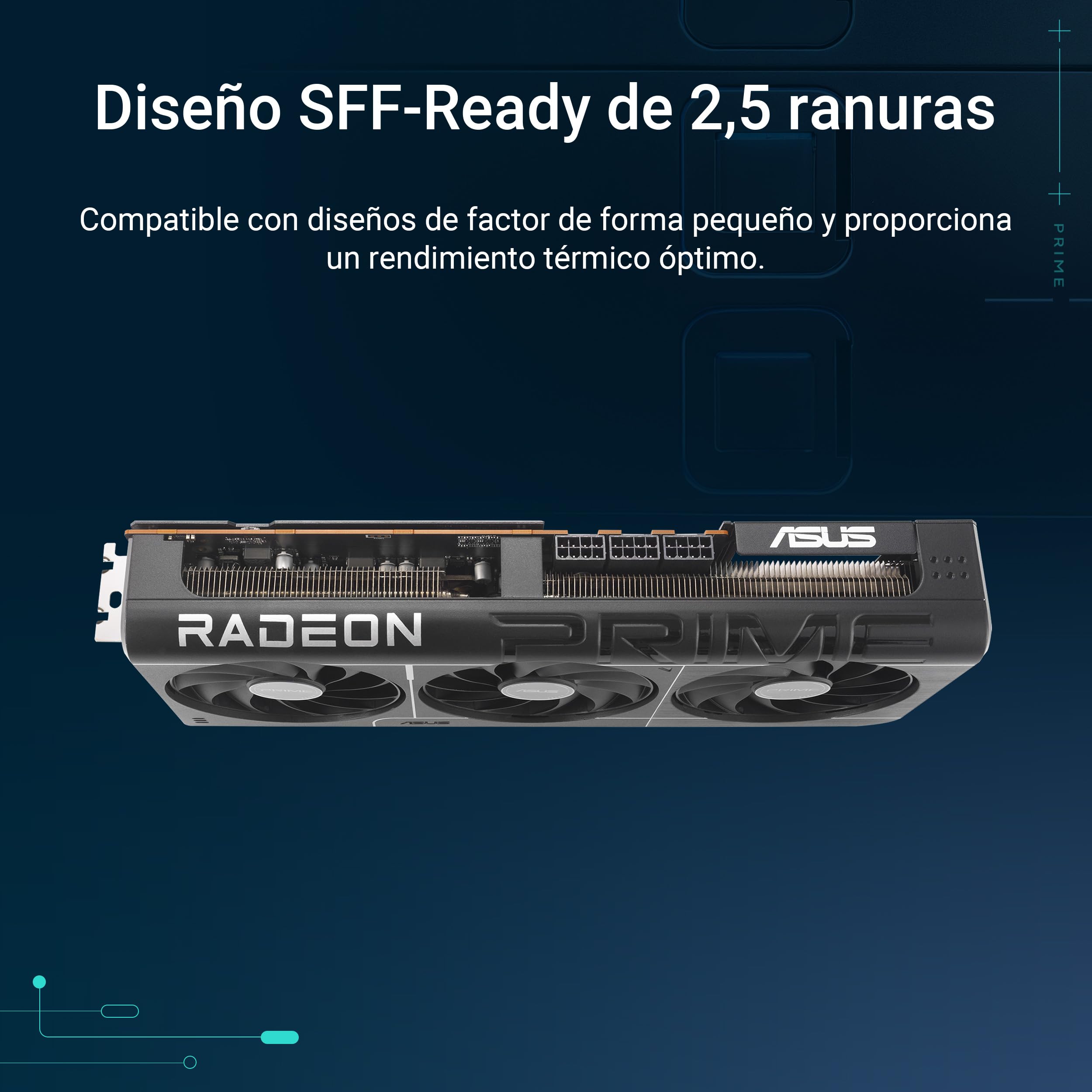 ASUS Prime Radeon RX 9070 XT OC Edition 16GB GDDR6 - Tarjeta gráfica | PCIe 5.0, HDMI/DP 2.1, diseño de 2,5 ranuras, ventiladores axial-tech, rodamientos de doble bola, Dual BIOS, ASUS GPU Guard