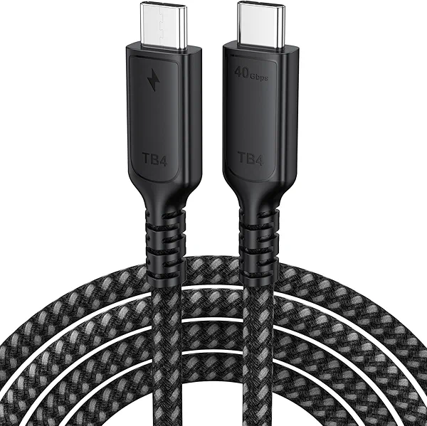 DteeDck USB 4 Cable 6ft for Thunderbolt 4, USB4 40Gbps High Speed Data Transfer, 8K@60Hz /4K@120Hz Display 240W Charging USB C Data Cables for Thunderbolt 4 Thunderbolt 3 USB-C Devices